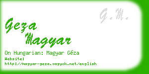 geza magyar business card